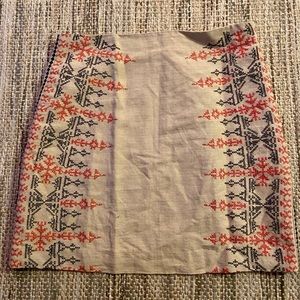 Embroidered LOFT A-Line Skirt (size 8)
